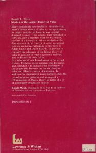 Studies in The Labour Theory of Value Ronald L. Meek