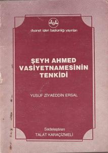 Şeyh Ahmed Vasiyetnamesinin Tenkidi Yusuf Ziyaeddin Ersal